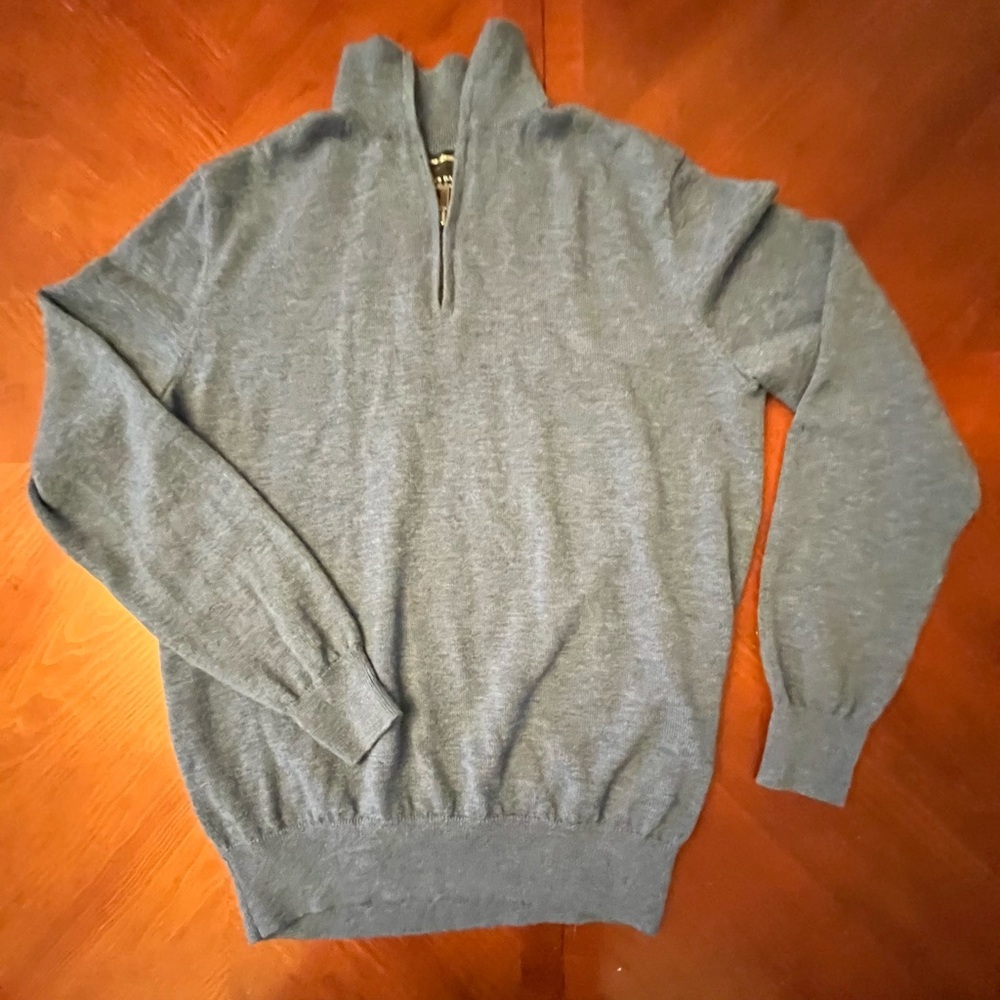 Hudson’s Bay Men’s Merino Wool Sweater Blue 1/4 Zip